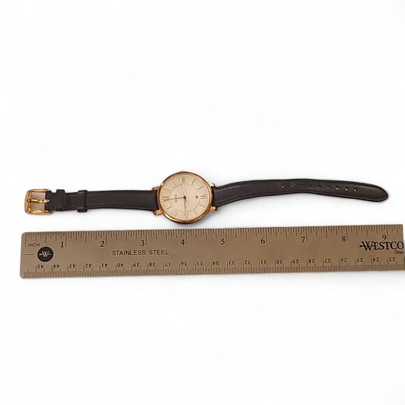Fossil ES4140 Women\'s Gold Tone Watch Roman Numeral Leather Date Quartz main image 6